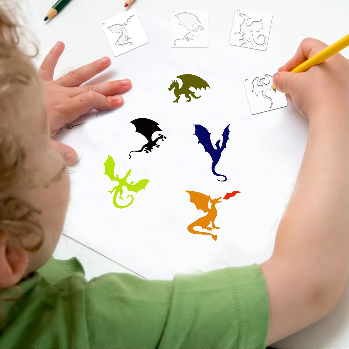 65 Pieces Animal Stencils for Painting, Small Reusable Deer Bear Stencil Template Tree Bee Bird Mountain DIY Craft Paint Stencils for Painting on Hosomono