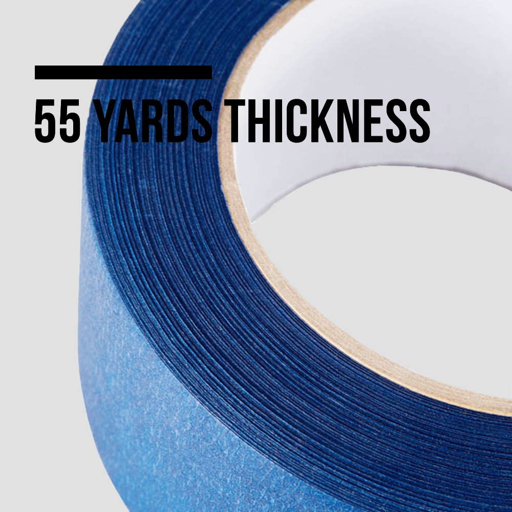 Lichamp 10-Piece Blue Painters Tape 1 inch, Blue Masking Tape Bulk Multi Pack, 1 inch x 55 Yards x 10 Rolls (550 Total Yards) Lichamp