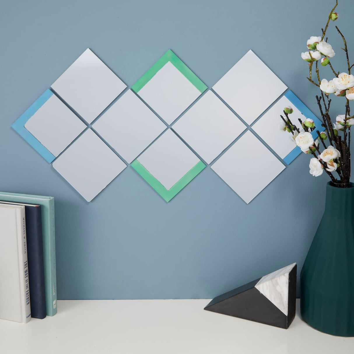 50 Pack Square Glass Mirror Tiles, 4 Inch Panels for Crafts, Centerpieces, DIY Home Decor Bright Creations