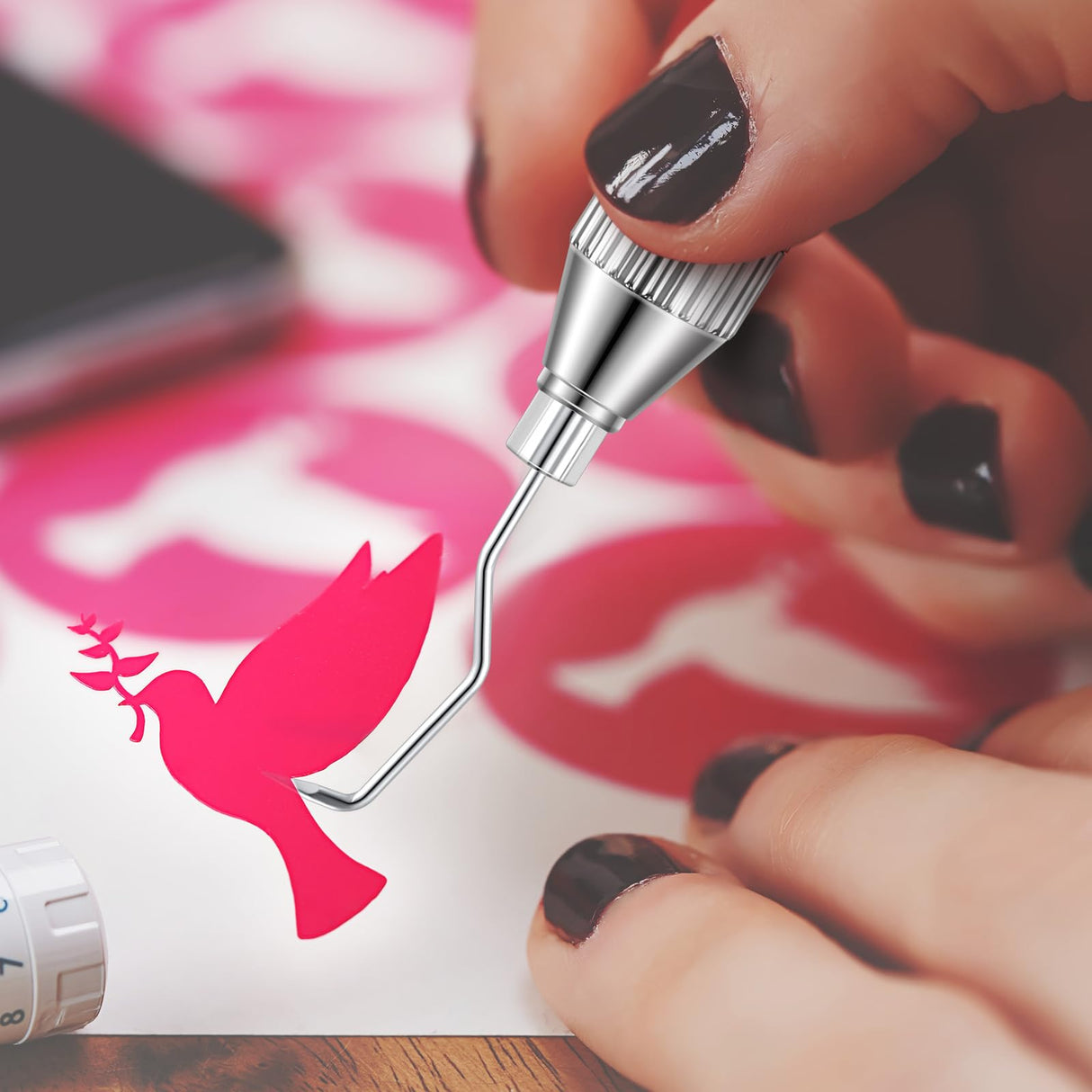 Therwen 2 Pcs LED Weeding Tools for Vinyl Weeding Vinyl Tool with Light Pin Hook Lighted Weeding Pen for Removing Iron on Tiny Vinyl Paper Silhouette Therwen