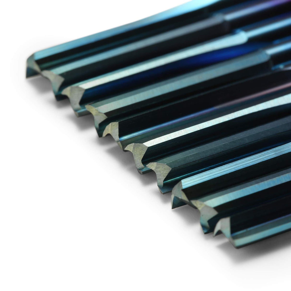 Genmitsu CNC Router Bits 1/8 inch Shank Straight Router Bits Nano Blue Coat 2-Flute End Mill Cutter for Wood MDF PVC Acrylic, 10 PCS, SR10A Genmitsu