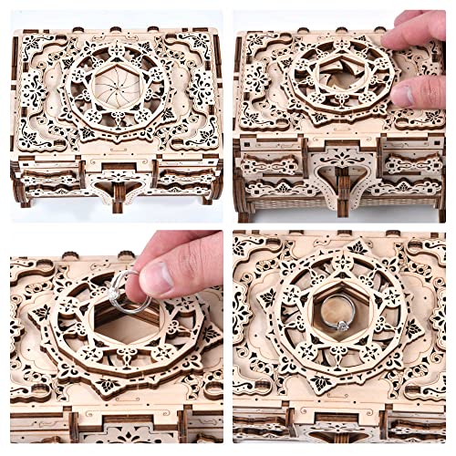 Varbertos Antique 3D Wooden Mechanical Treasure Box Puzzle for Adults and Teens varbertos