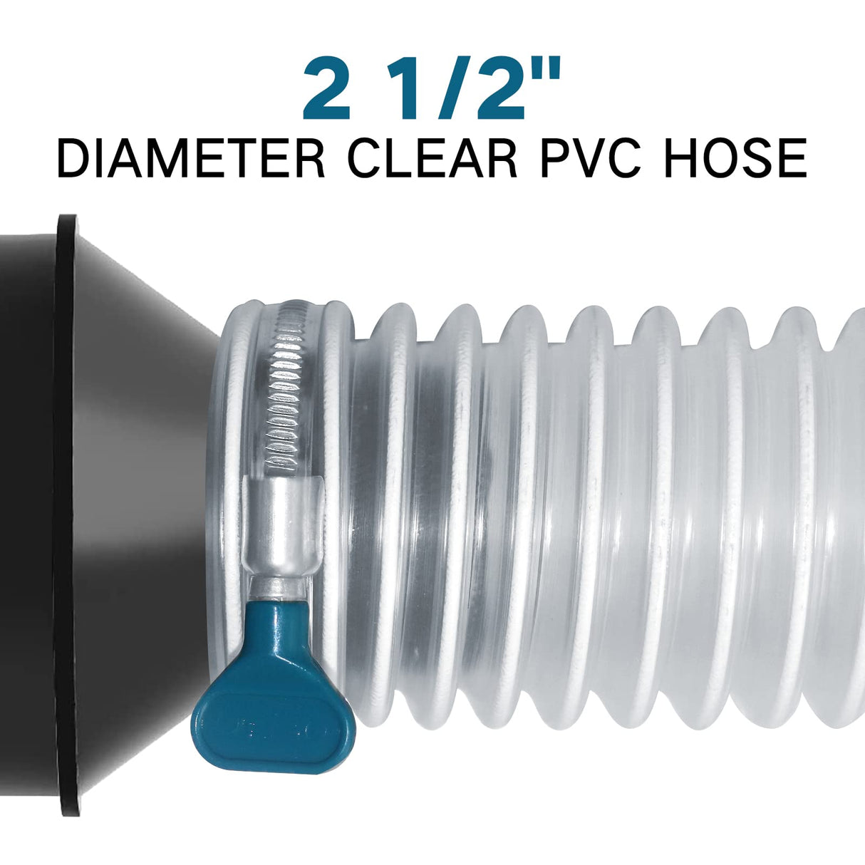 Heavy PVC Dust Collection Hose 2 1/2" x 20', Puncture Resistant PVC Dust Collection Hose with Carbon Steel Wire Coil, Flexible Clear PVC Fume Qucship