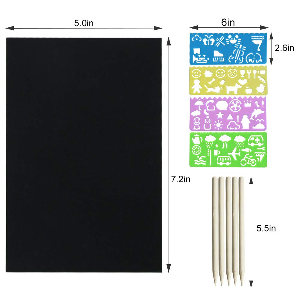 pigipigi Scratch Paper Art for Kids - 60 Pcs Magic Rainbow Scratch Paper Off Set Crafts Supplies Kits Pads Sheets Boards for Party Games Easter pigipigi