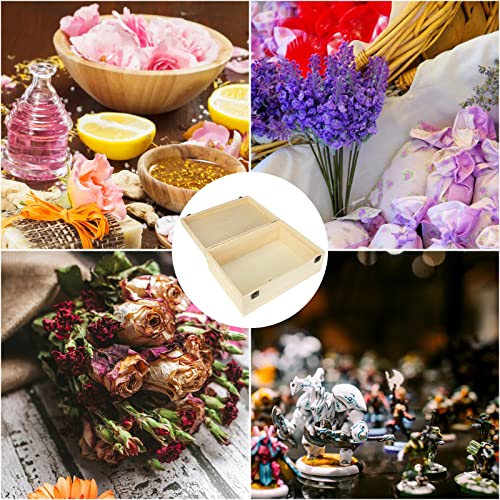 DAJAVE Unfinished Wooden Box, Large Wooden Box with Hinged Lid and Front Clasp, Pine Wood Box DIY Craft Stash Boxes for Arts Hobbies and Home DAJAVE