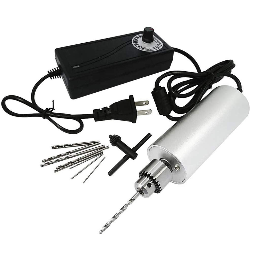 Yakamoz 0.3mm - 4mm Adjustable Micro Mini Electric Hand Drill Aluminum Portable Handheld Drill for DIY PCB with 5A DC5V-12V Power Supply Control | YAKAMOZ