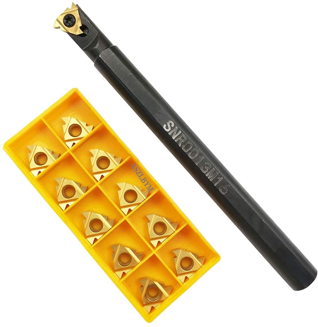 ASZLBYM SNR0013M16 CNC Lathe Internal Threading Boring Bar Turning Tool Holder With 10pcs 16IR AG60 Carbide turning insert ASZLBYM