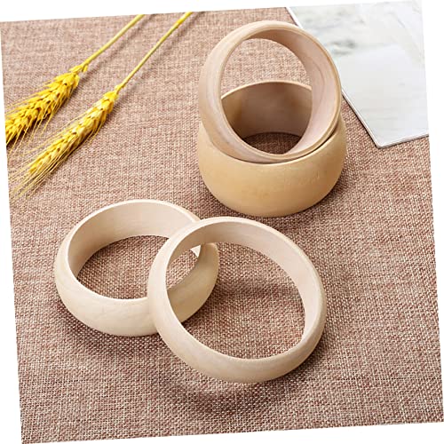 TEHAUX 12 pcs DIY Wooden Bracelet Wood Bangle Bracelets Wooden Cuff Bangle Unfinished Wood Bangle Slap Bracelets for Unfinished Wood Ring Wood Wrist TEHAUX