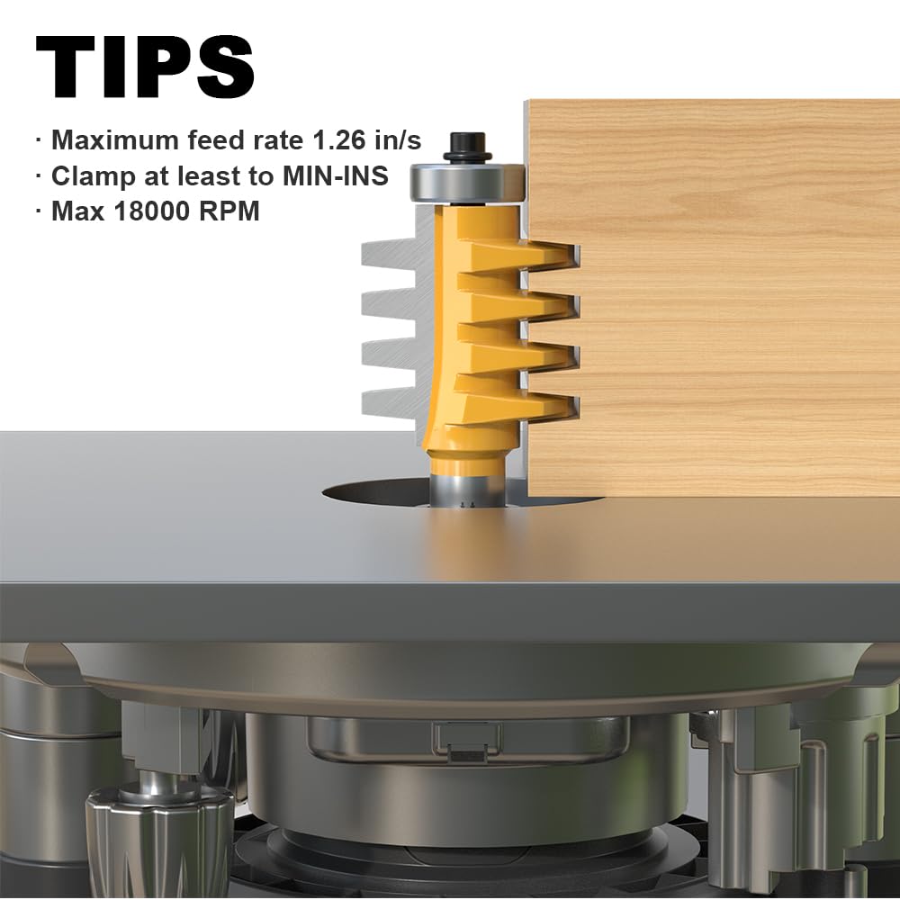 XDENGP Professional Finger Joint Router Bit 1/2" Shank, Reversible Finger Glue Joint Router Bit for Woodworking, Finger Joint Bit, Joinery Router Bit XDENGP