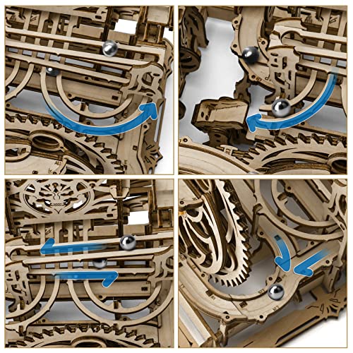 3D Wooden Puzzle Marble Run Kit by OWNONE 1 - DIY Building Set for Adults and Teens (334 Pcs) OWNONE 1