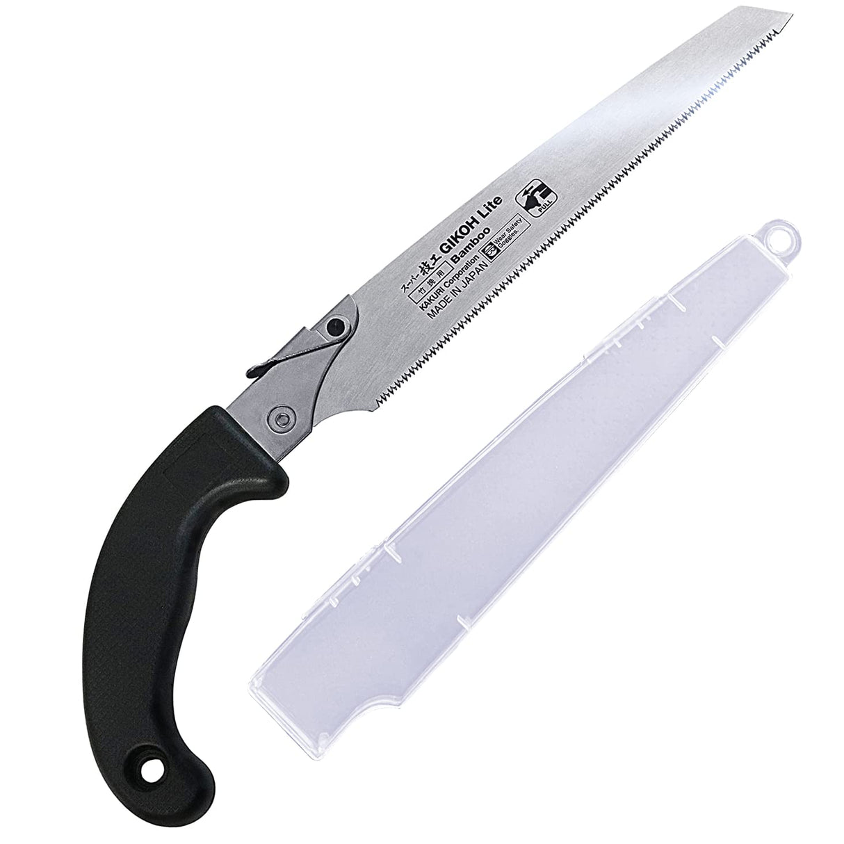 KAKURI Japanese Pull Saw for Bamboo Cutting 8-1/4" Razor Sharp Japanese Steel Blade, Hand Bamboo Saw with Blade Cover Case, Made in JAPAN KAKURI