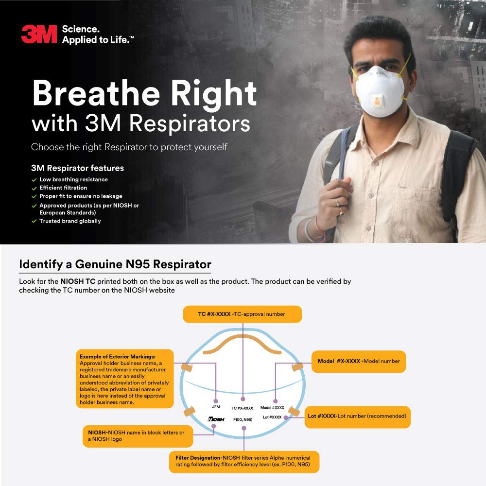 3M 8210V Particulate Respirator with Cool Flow Valve, Grinding, Sanding, Sawing, Sweeping, Woodworking, Dust, 10/Box 3M