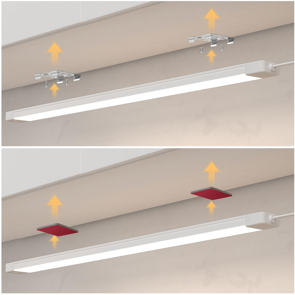 MYPLUS 16 Inch Under Cabinet Lights with Hand Wave, Under Counter Lighting 4000K Natural White,Dimmable,Plug and Play,LED Lights for Kitchen Cabinet, MYPLUS