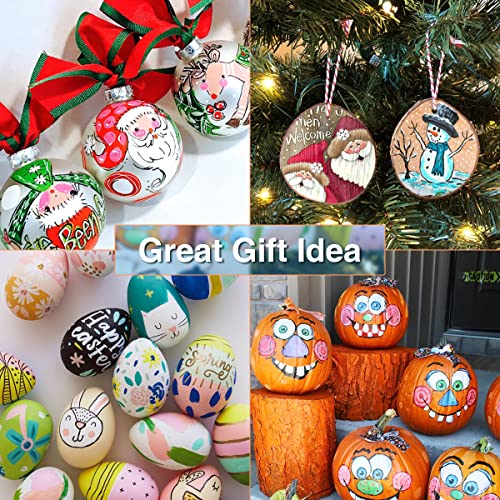 JR.WHITE 36 Pack Acrylic Paint Marker Pens for Rock Painting, Wood, Canvas, Ceramic, Glass, Fabric,Arts Crafts Supplies for Adults Kids-Fine Tip & JR.WHITE