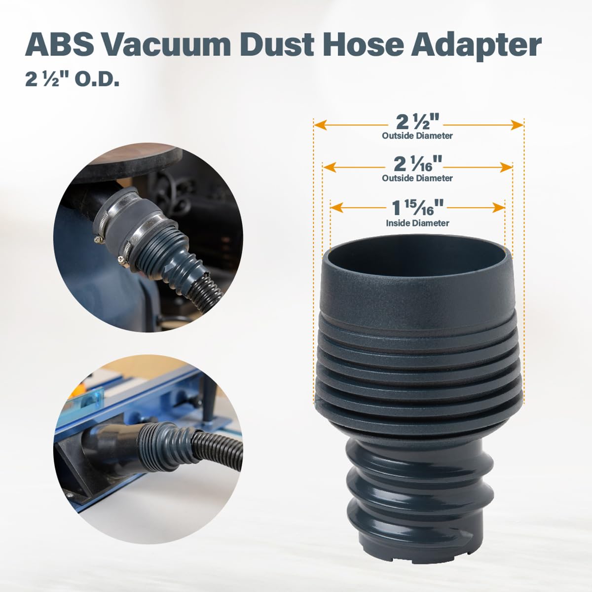 POWERTEC 70356 10 ft. Vacuum Hose Dust Collection Kit for Woodworking Power Tools, Wet/Dry Work Shop Vacuums, Miter Saw and Table Saw POWERTEC