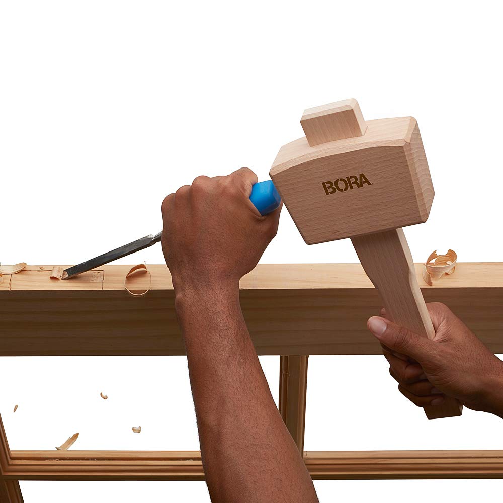 Wooden Mallet 4 ½” Bora 540049, The Well-Balanced Beechwood Woodworking Mallet That’s Ideal for Solid, Damage-Free Striking Bora