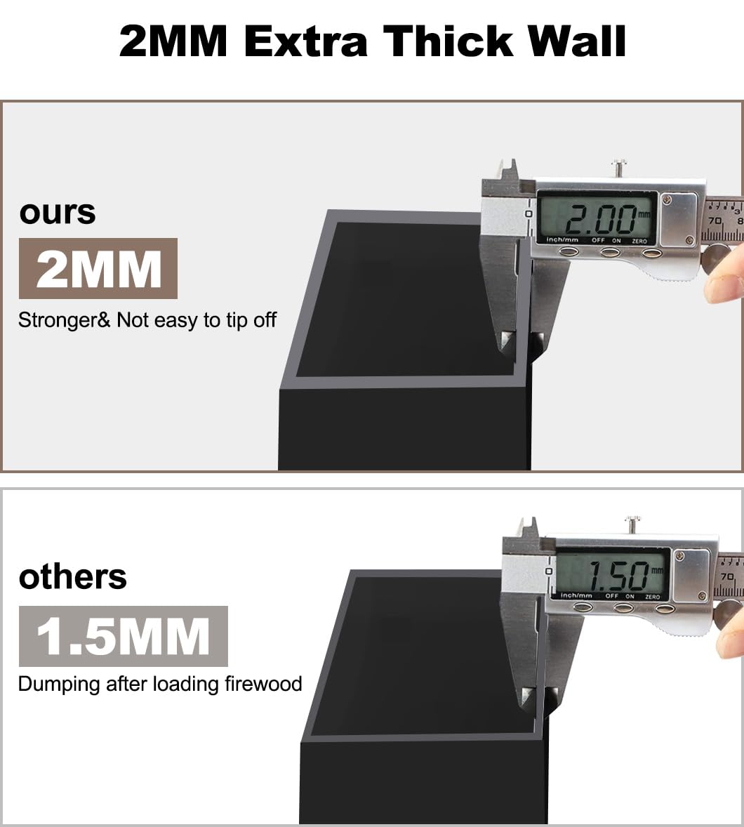 Fiwithy Outdoor Firewood Rack Bracket Kit with 4 Support Bars for Fire Wood Pile Storage, Heavy Duty DIY Fireplace Log Stacking Stand Holder for 2x4 Fiwithy