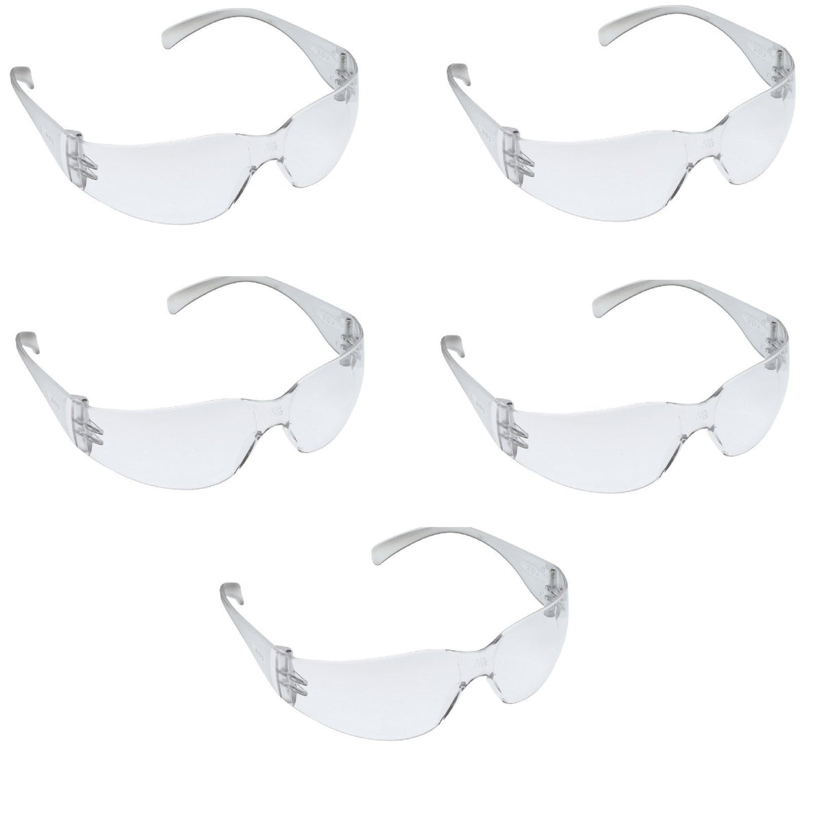 3M Tekk 11329 Virtua Anti-Fog Safety Glasses, Clear Frame, Clear Lens, 5-COUNT 3M