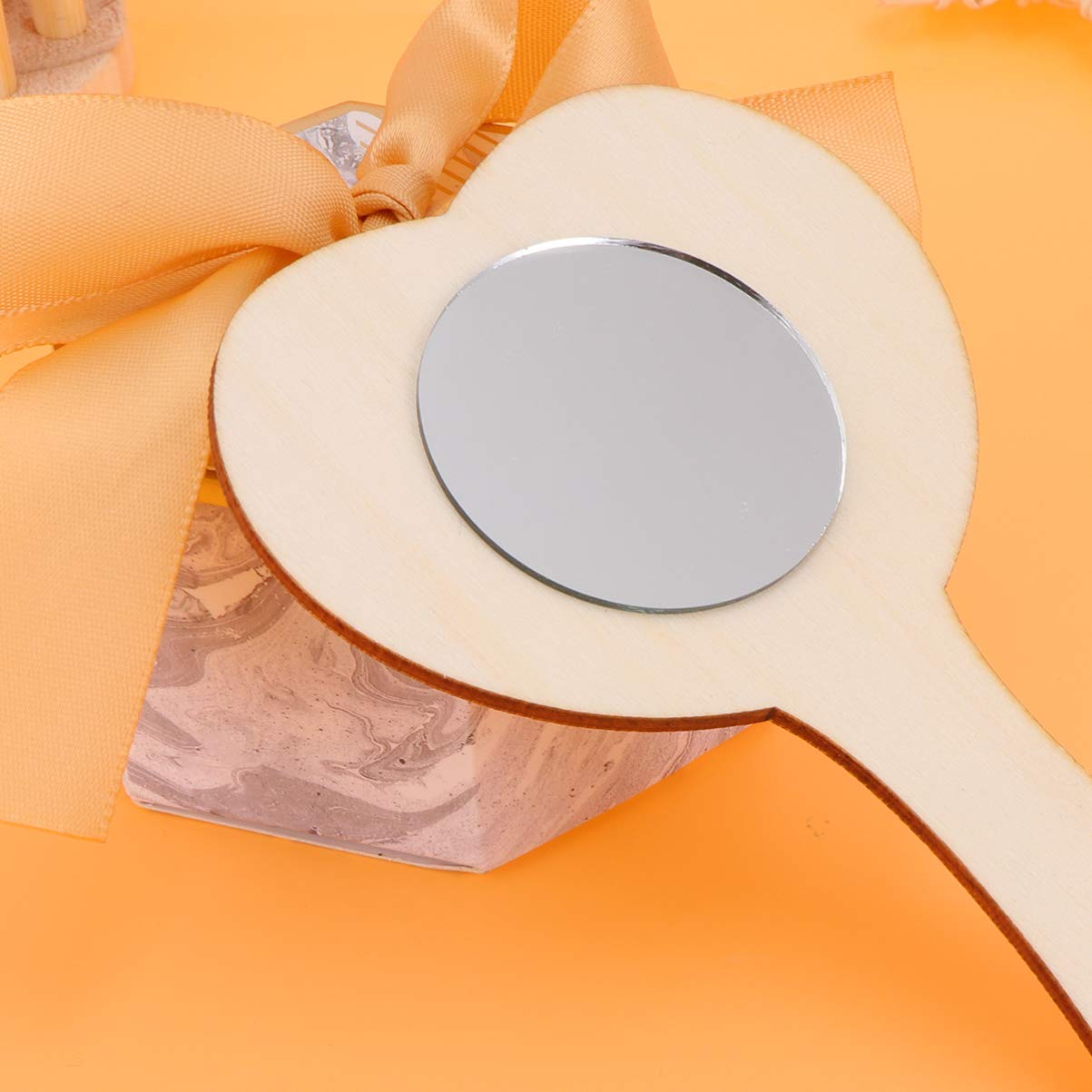 Healifty 10pcs Educational Toys for Kids DIY Wood Mirror Arts and Crafts Mirror Unfinished Hand Held Mirror Educational Painting Toys DIY Mirror for Healifty