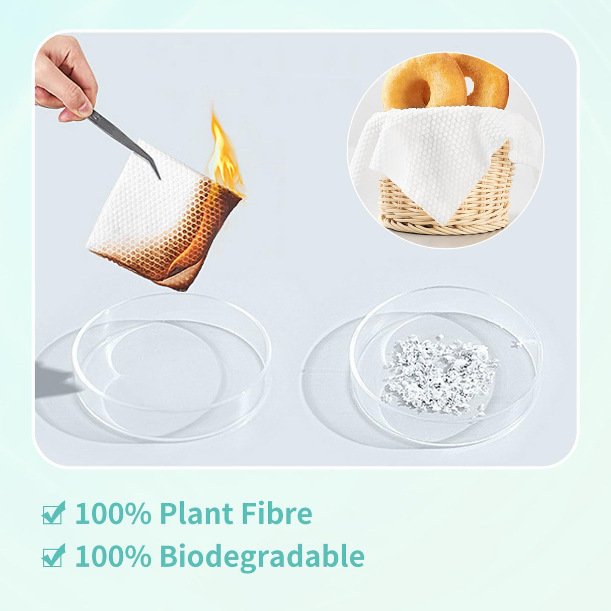 Ditoi Disposable Face Towels, Biodegradable Facial Towels, Super Soft and Thick Clean Towels XL, Makeup Remover Dry Wipes, Face Cloths for Sensitive Ditoi