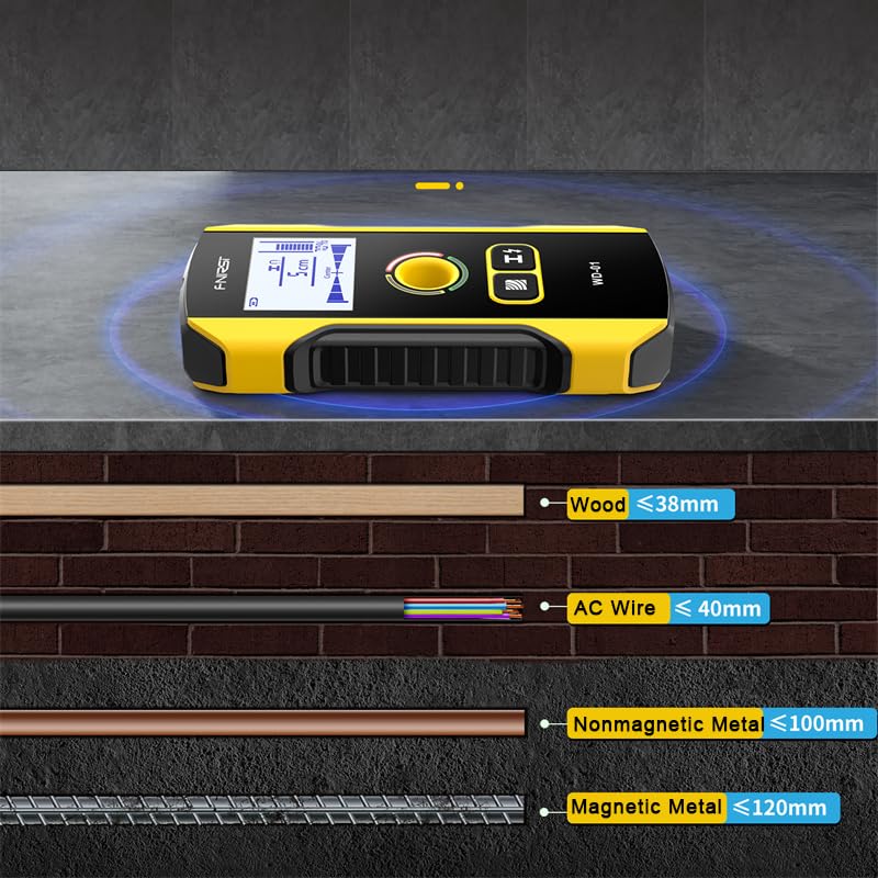 Premium Wall Scanner Stud Finder, Electronic Wall Stud Detector for Wood, Metal Studs, AC Wires, Joists, Pipes, Wire and Water Pipe Stud Finder, ZHDTW