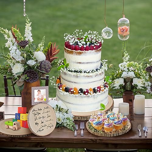 Wood Slices 6 Pack 9-10.5 Inch Large Wood Rounds Natural Wood Slices for Centerpieces,Wedding&BabyShower,Table Decorations,Crafts,DIY,Arts BeNiNat