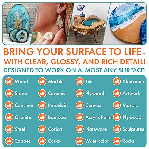 SmartArt Epoxy Resin 16 oz Kit | Easy to Use, Crystal Clear, Super Glossy, Durable, UV Resistant | for Arts & Crafts, Jewelry, Tabletops, Casting East Coast Resin