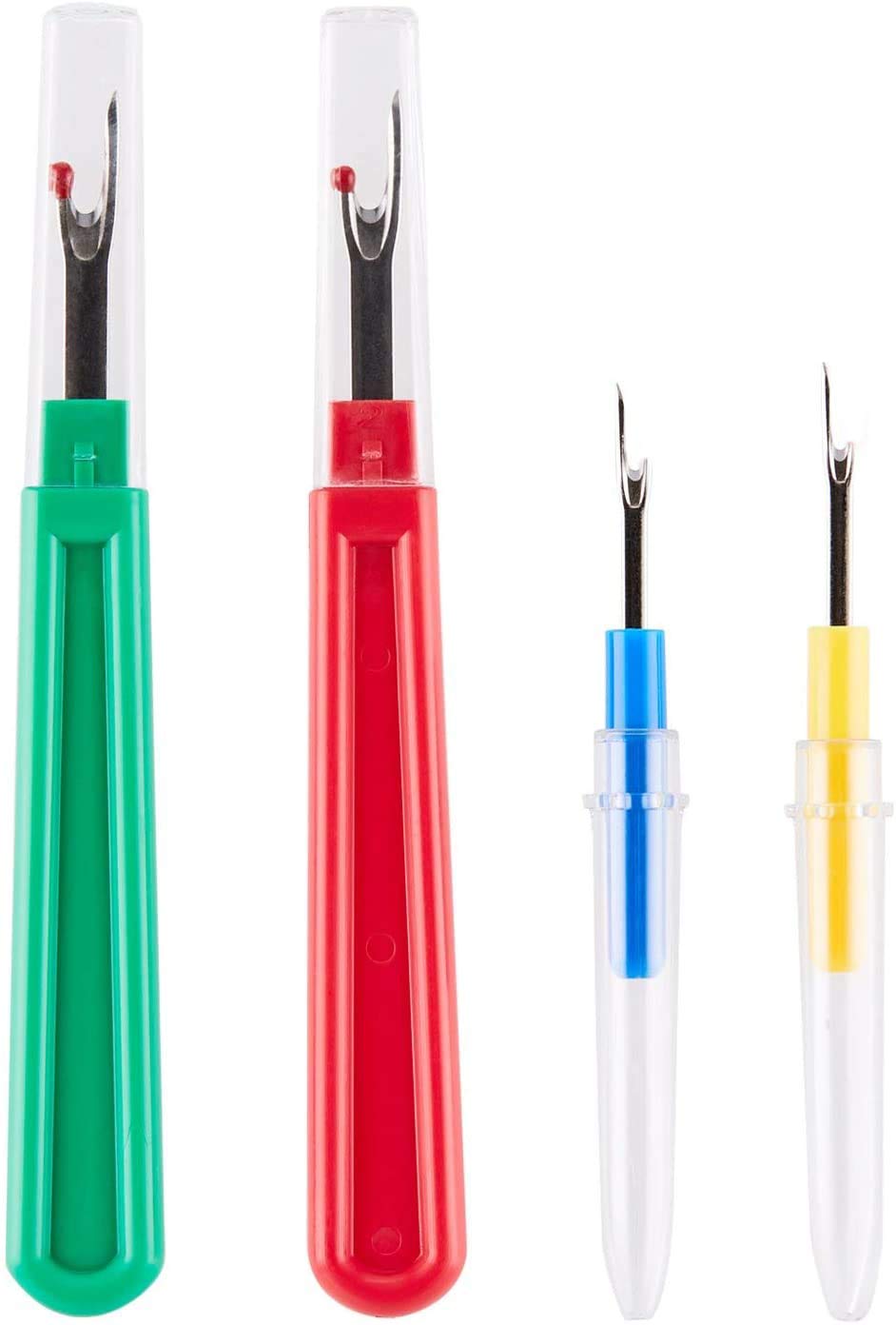 Seam Ripper and Thread Remover Kit,2 Big and 2 Small Sewing Stitch Thread Unpicker and 1 Sewing Trimming Scissor Nipper Tool for Thread CampTek