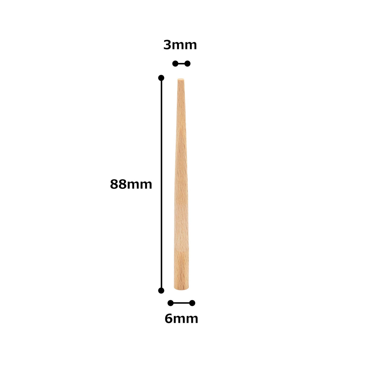 KAKURI Wooden Nails for Woodworking 15/64 inch (6mm), Tapered Wooden Dowel Rods for Crafts and Small Furniture, Natural Japanese Beechwood, Bulk 90 KAKURI
