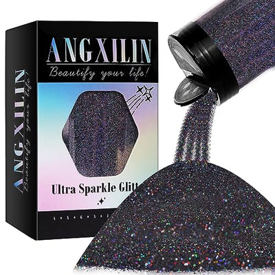 Holographic Fine Glitter for Epoxy Resin DIY Craft,ANGXILIN High Capacity 260g Shaker Bottle Fine Glitter for Nail Art Face Body Make Up,Tumblers