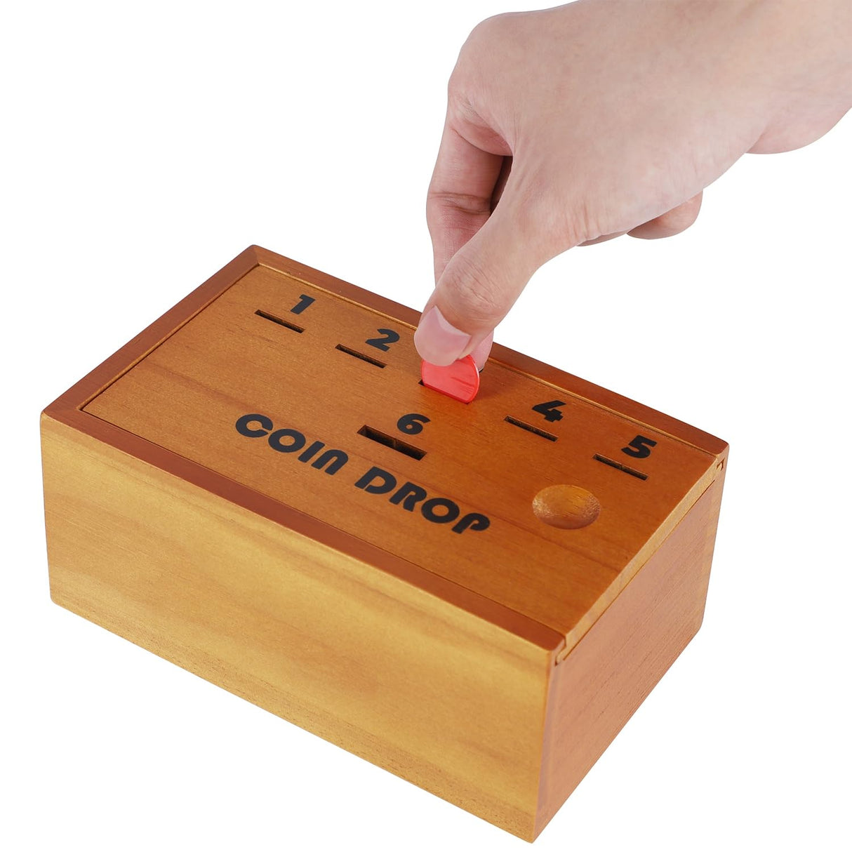 Juegoal Coin Drop Set, Pennies Dice Games for Kids and Adults, Wooden Tabletop Board Game Sets for 2-6 Player, Wood Penny Game Box Includes 48 Chips Juegoal