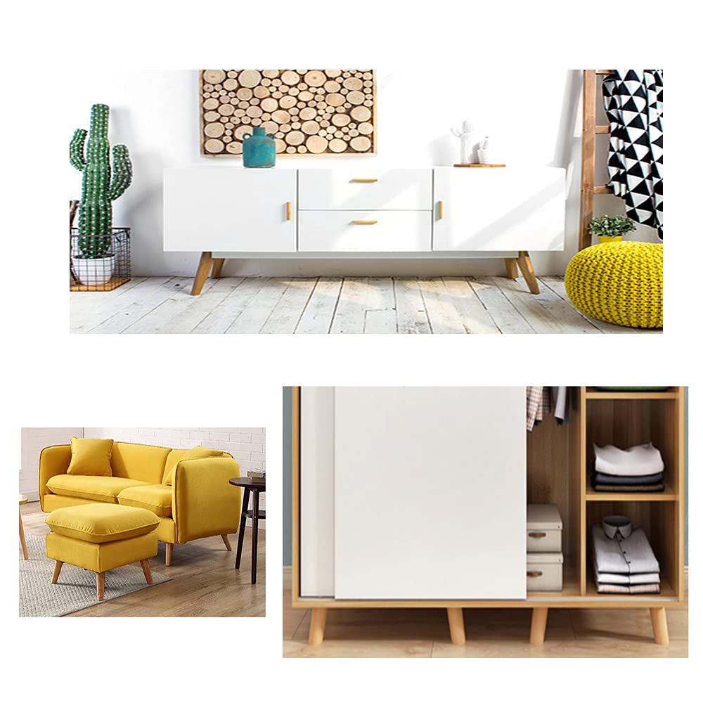 KITEVICH 4PACK Solid Wood Furniture Legs 6 Inch Sofa Legs, Replacement Legs Mid Century Modern Legs for Couch End Table TV Stand Bed Dresser Cabinet, KITEVICH