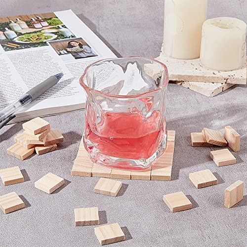 OLYCRAFT 300Pcs Wood Blank Letter Tiles 20x18mm Unfinished Wooden Squares Blank Wood Cabochons Unfinished Square Wood Tiles for DIY Crafts Wood OLYCRAFT