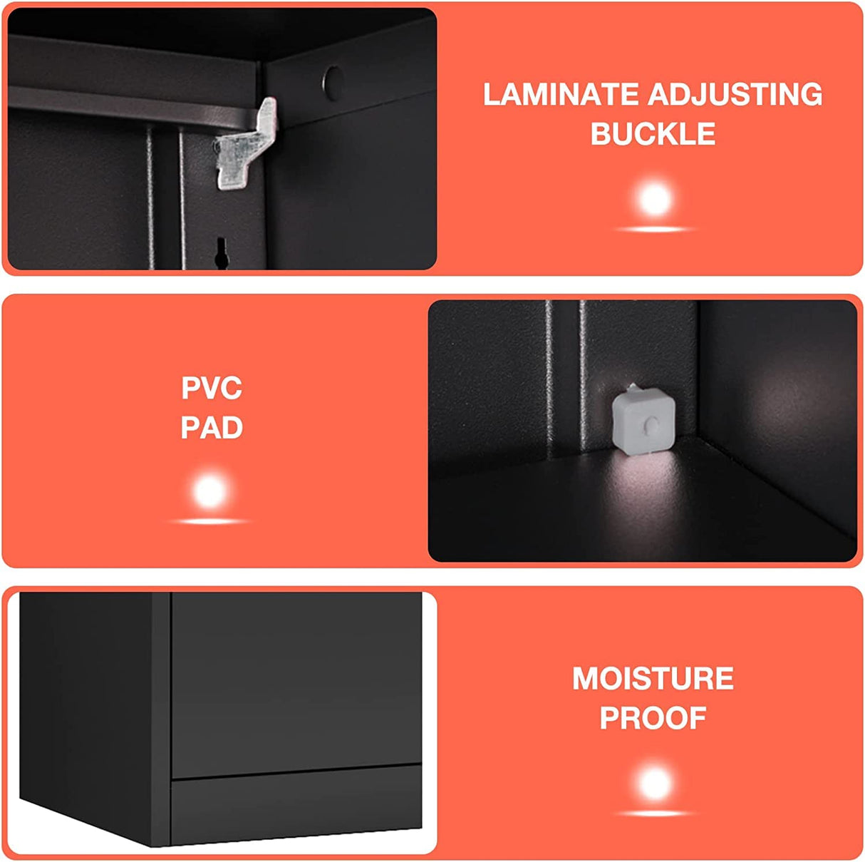 LUCYPAL Metal Storage Cabinet with Locking Doors,Locking Steel Storage Cabinet with 4 Adjustable Shelves,72" H Tall Tool Storage Cabinet for LUCYPAL