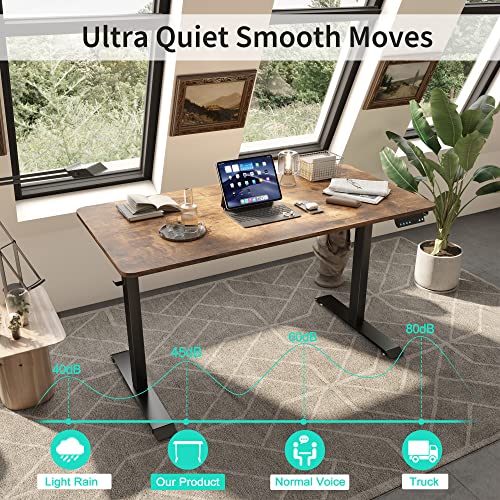 Monomi Electric Standing Desk, Height Adjustable Desk 55x 28 Inches, Ergonomic Home Office Sit Stand Up Desk with Memory Preset Controller (Black Monomi