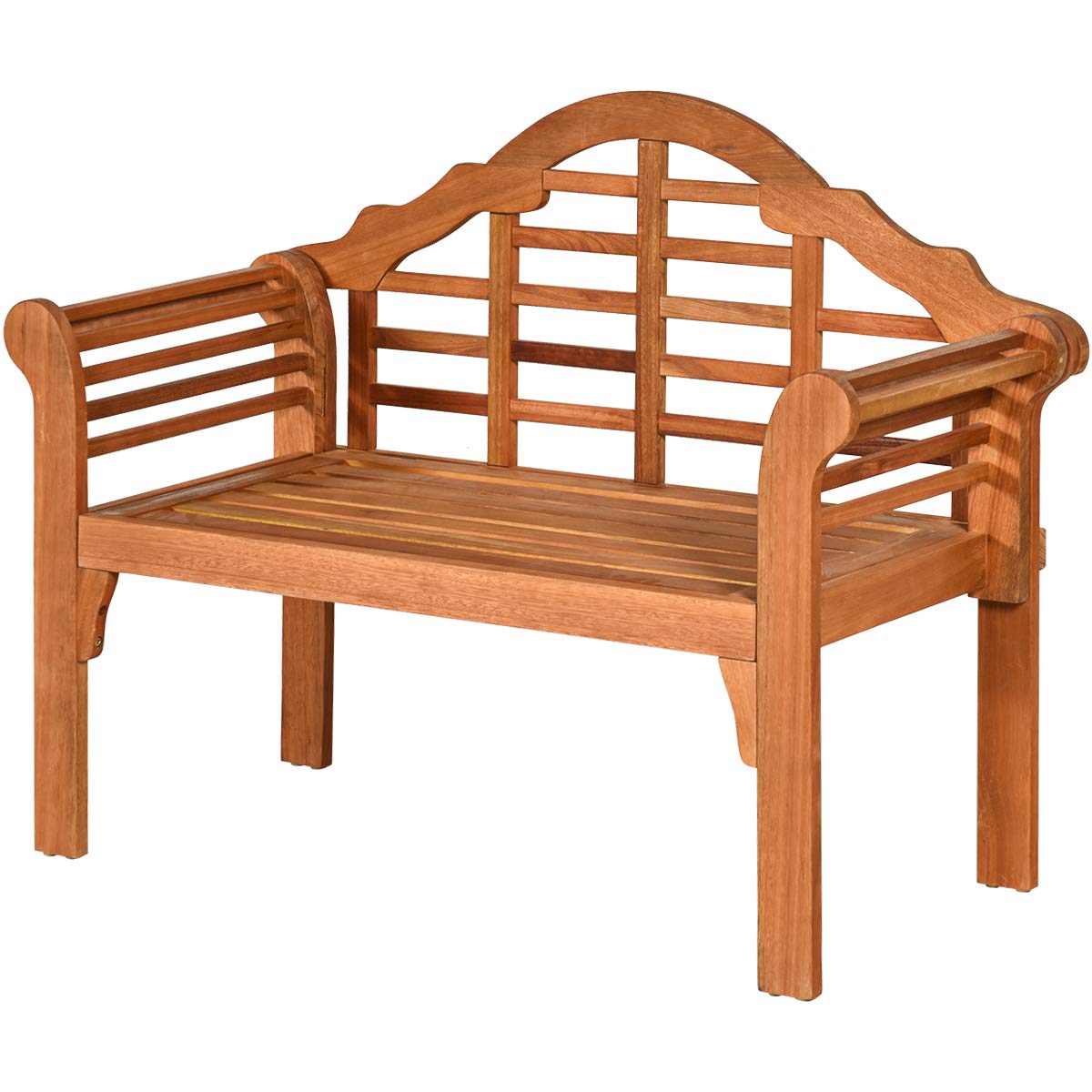 Tangkula 4 Ft Eucalyptus Wood Folding Bench for Two – Stylish Loveseat for Garden, Patio, and Poolside Tangkula