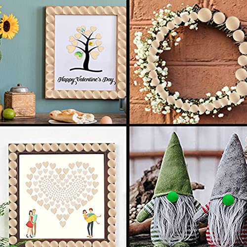 ZQYYQZ 300pcs 15mm Half Wooden Beads, Unfinished Natural Half Wooden Split Round Wood Balls for Painting DIY Crafts, Kids Craft, Christmas Party ZQYYQZ