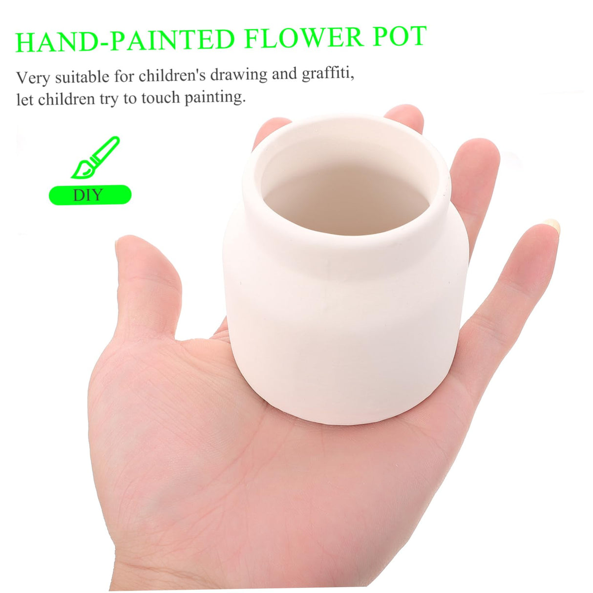 FUNOMOCYA 2pcs Flowerpot Hand Paint Mini Flower Pots Small Planter Unfinished Flower Pot Ceramic Pot Decorative Flower Pot Decorative Planter Floral FUNOMOCYA