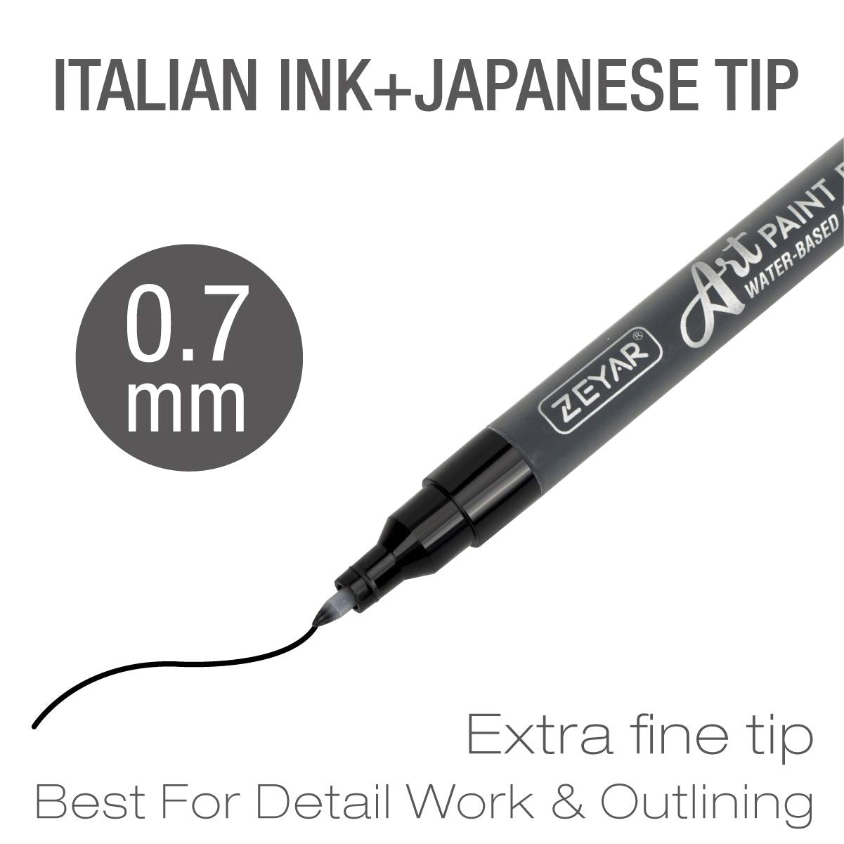 ZEYAR Acrylic Paint Pens, Expert of Rock Painting, Extra Fine, 48 Colors, AP Certified, Permanent&Waterproof Ink, Works on Rock, Wood, Glass, Metal, ZEYAR