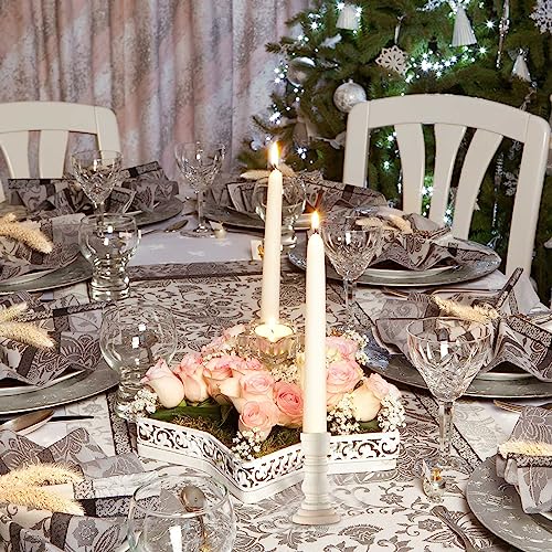 Tanlade 16 Pcs Wooden Candle Holders Set for Pillar Candles Farmhouse Unfinished Wood Boho Candle Sticks Holder Rustic Candlestick Holder Stand for Tanlade