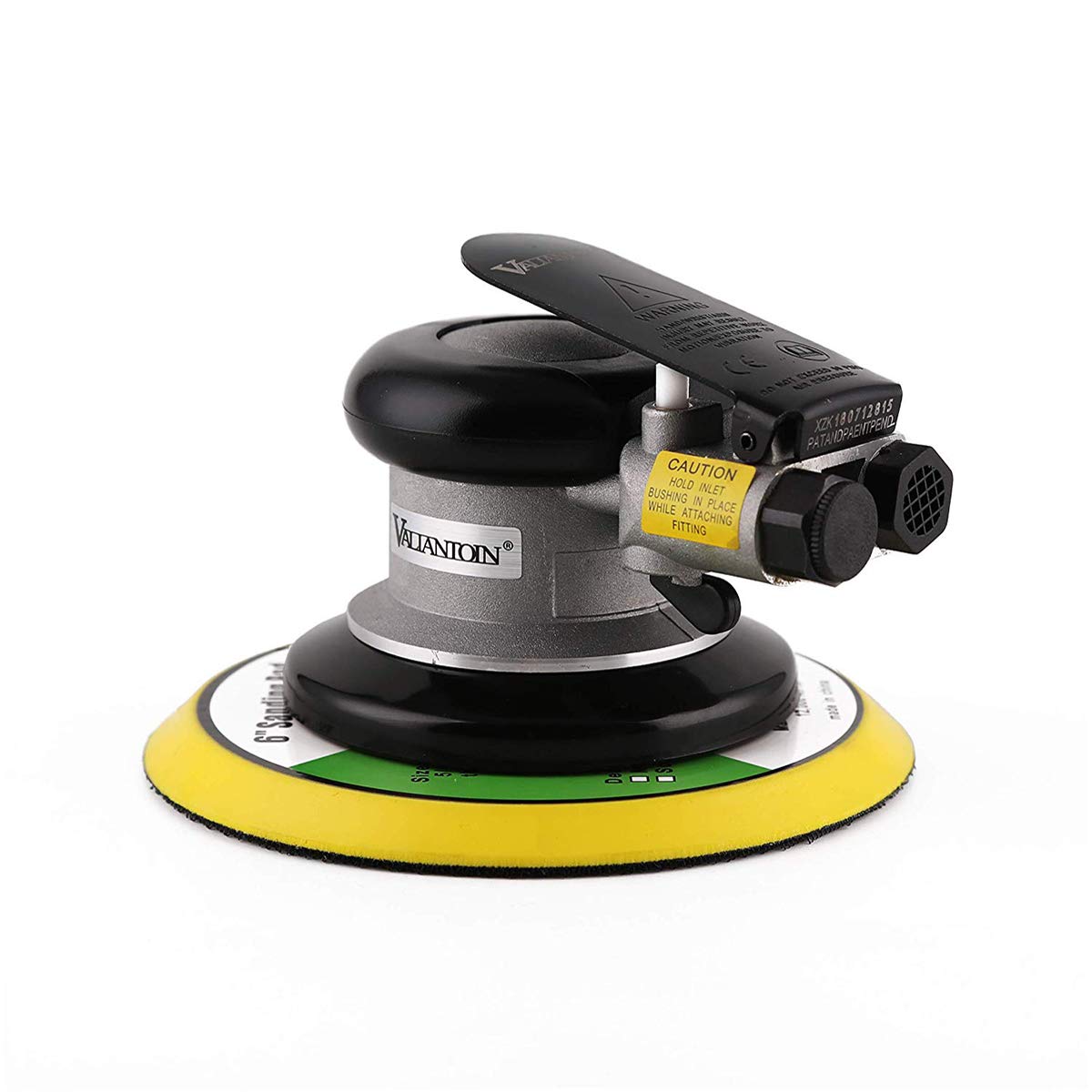 Valianto 6" Professional Air Random Orbital Palm Sander with 1pc 6" Backup Plate, Heavy Duty Dual Action Pneumatic Sander Silver Valianto