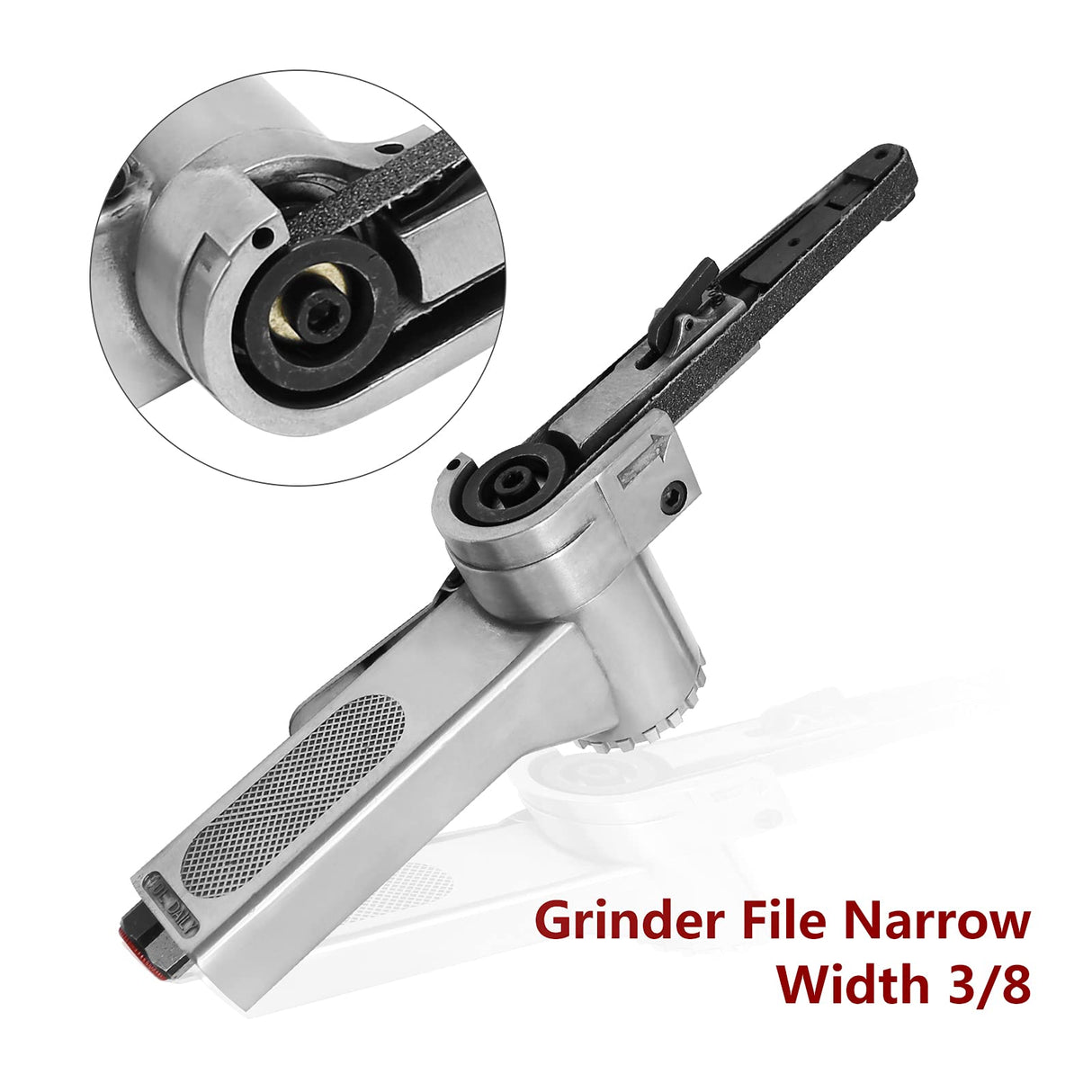 Mini Handheld Angle Grinder Industrial Pneumatic Tool Mini Air Belt Sander suitable for Spot Welding Parts Grinding, Burr Removal, Chamfering and Hoypeyfiy