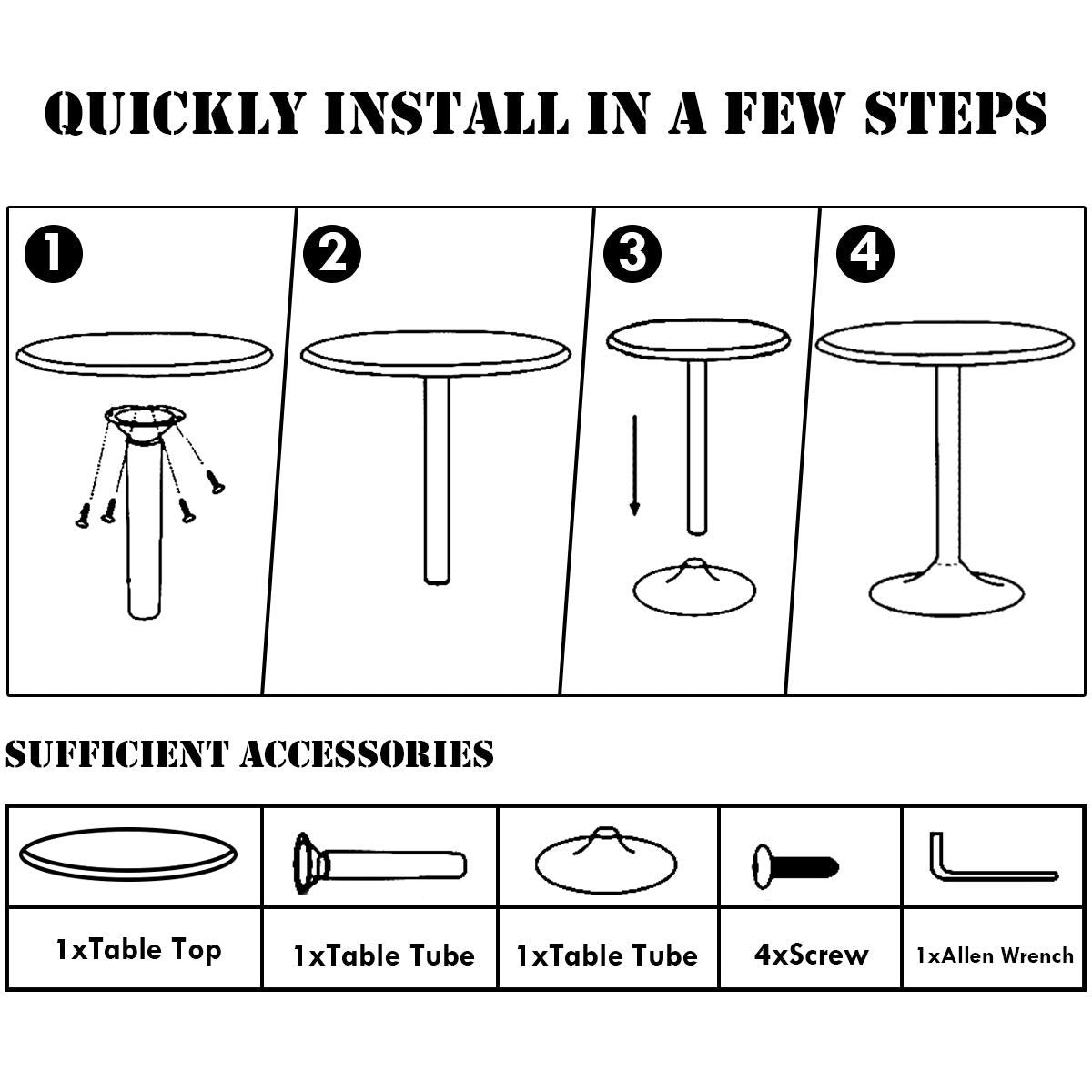 Giantex Modern 24-Inch Round Pub Table - 40-Inch Height Cocktail Table for Home & Restaurant Giantex