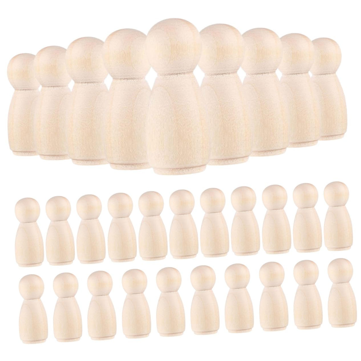 VILLFUL 30pcs Little Wooden Man Easter Peg Toys Dolls Peg People Wooden Peg Figures Art Crafts Peg Doll Unfinished Wooden Figure Kids Crafts Kids DIY VILLFUL