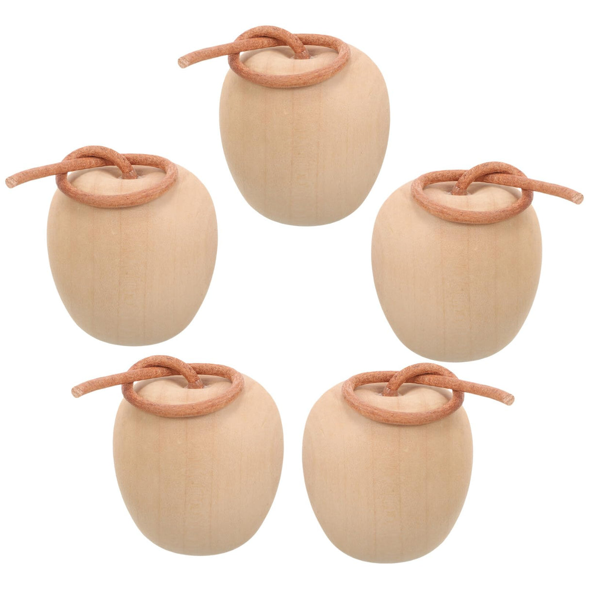 ABOOFAN Unfinished Wooden Apples 5pcs Wooden Crafts DIY Unpainted Fruit Shape Art Crafts for Color Painting Wooden Mini Wooden Peg Dolls ABOOFAN