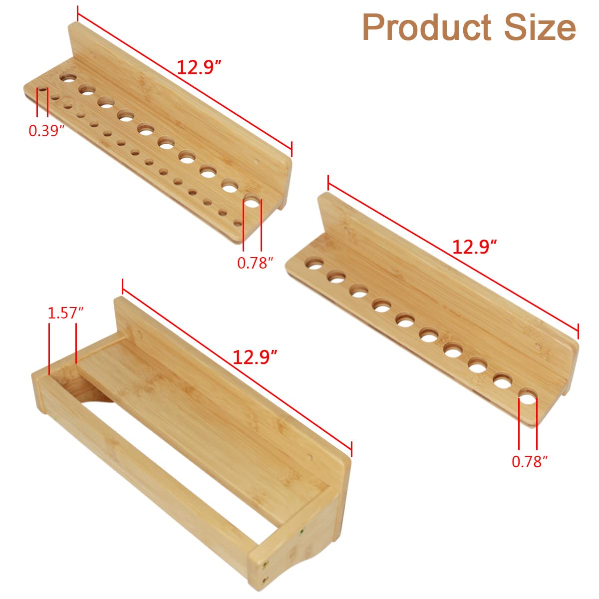 Wokyy Screwdriver Rack Wall Mount, Wood Pliers Holder, Hammer Rack, Wooden Tool Storage Organizer for Garage Workshop - 3 Pack Wokyy