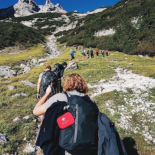 Mini First Aid Kit - 120 Piece Small Waterproof Hard Shell Medical Kit for Car, Home, Office, Travel, Camping, Sports, Outdoor, School - Emergency Atickyaid