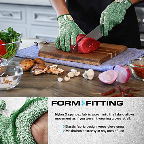 Glove Station Ultra Durable Series Cut Resistant Gloves - Cutting Gloves for Chefs, BBQ and Cooking - Level 5 Protection; Food Grade Safe Cut Proof Glove Station