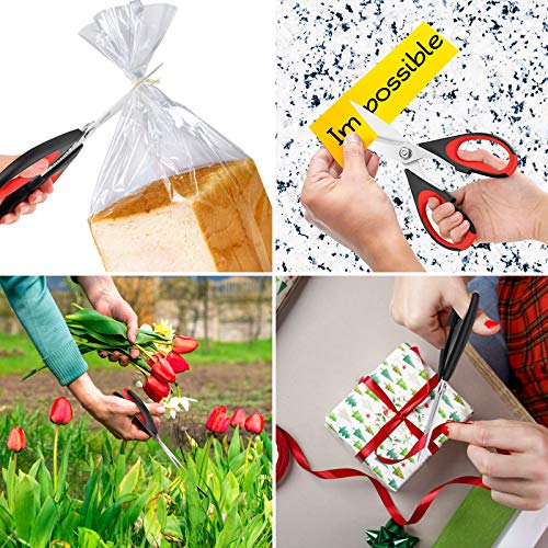 iBayam Kitchen Scissors All Purpose Heavy Duty Meat Poultry Shears, Dishwasher Safe Food Cooking Scissors Stainless Steel Utility Scissors, 2-Pack iBayam