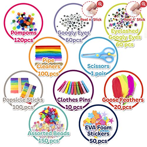 Olly Kids Arts and Crafts Supplies for Kids Girls 4 5 6 7 8 9 10 11 & 12- Ultimate Crafting Supply Set in Portable 3 Layered Plastic Art Box Olly Kids